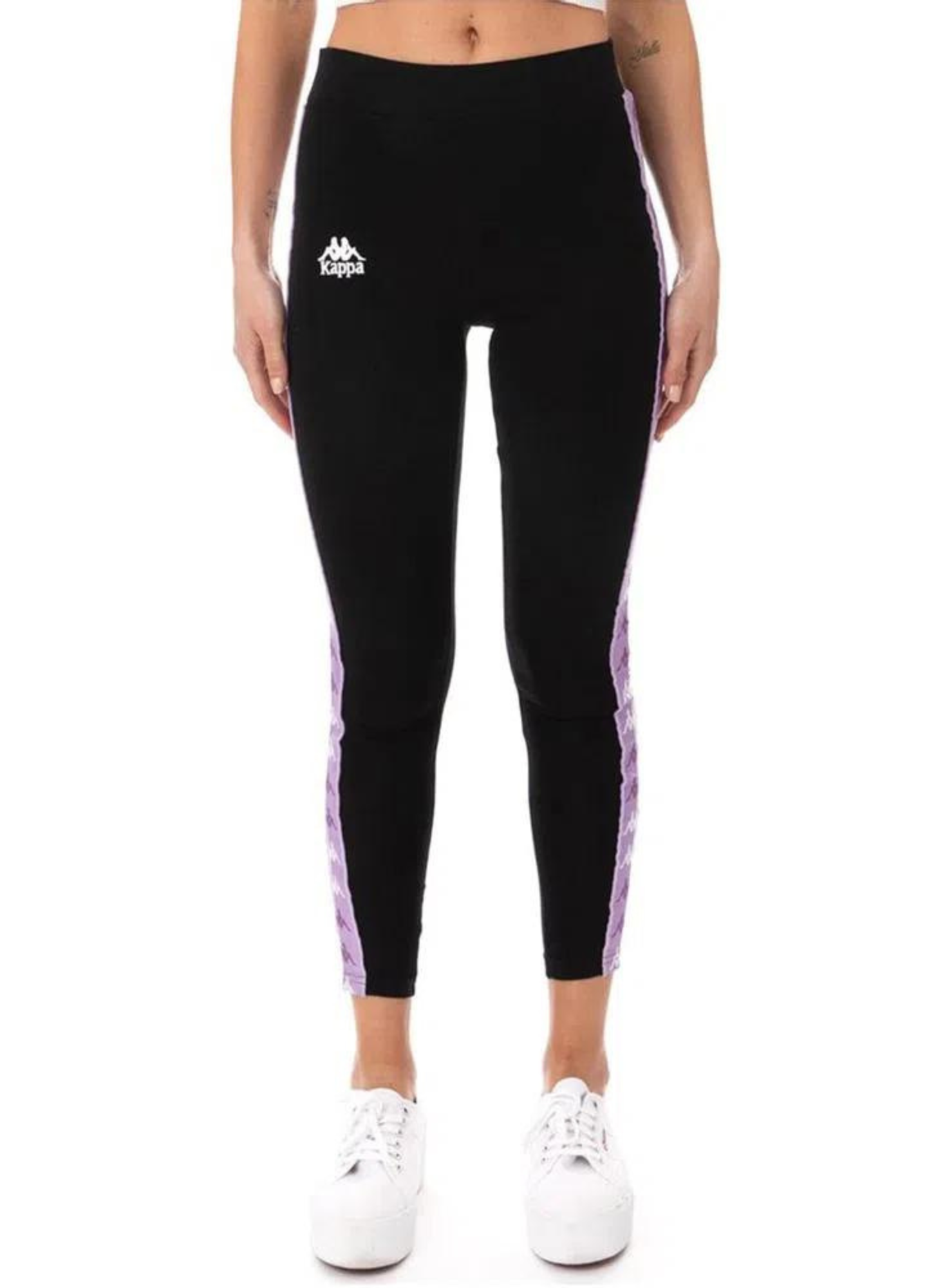 LEGGING 222 NEGRO BANDA LILA - KAPPA