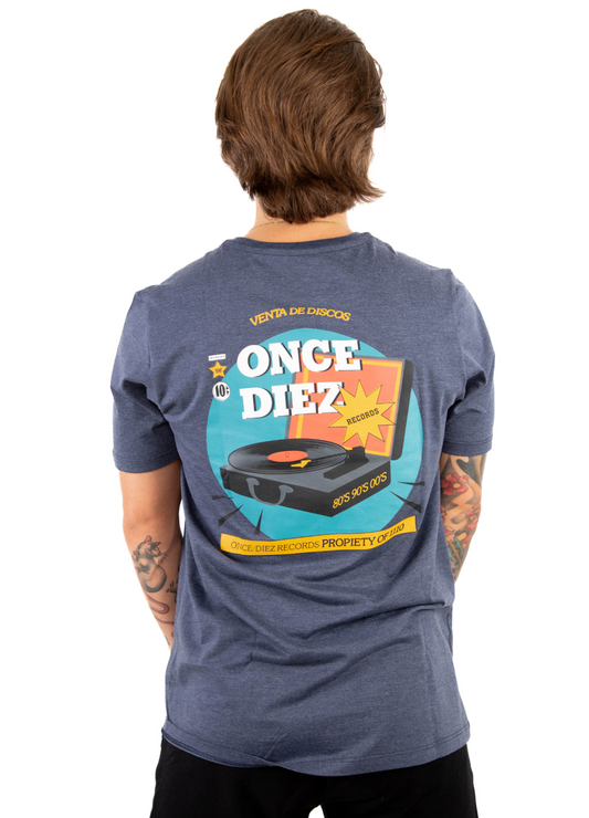 1110 RECORDS T-SHIRT / AZUL - ONCE DIEZ