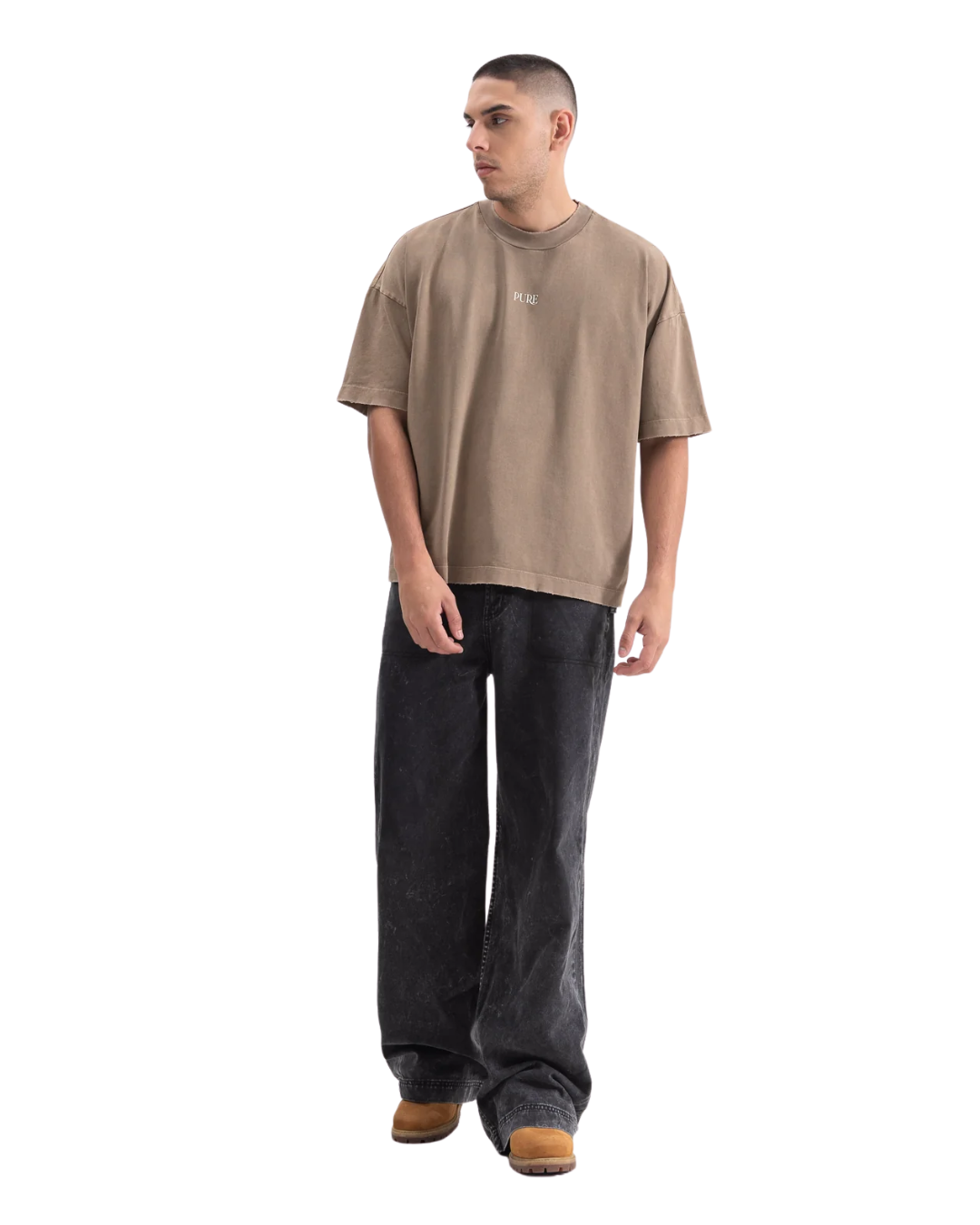 KNOCKOUT BROWN GLOVES T-SHIRT - PURE
