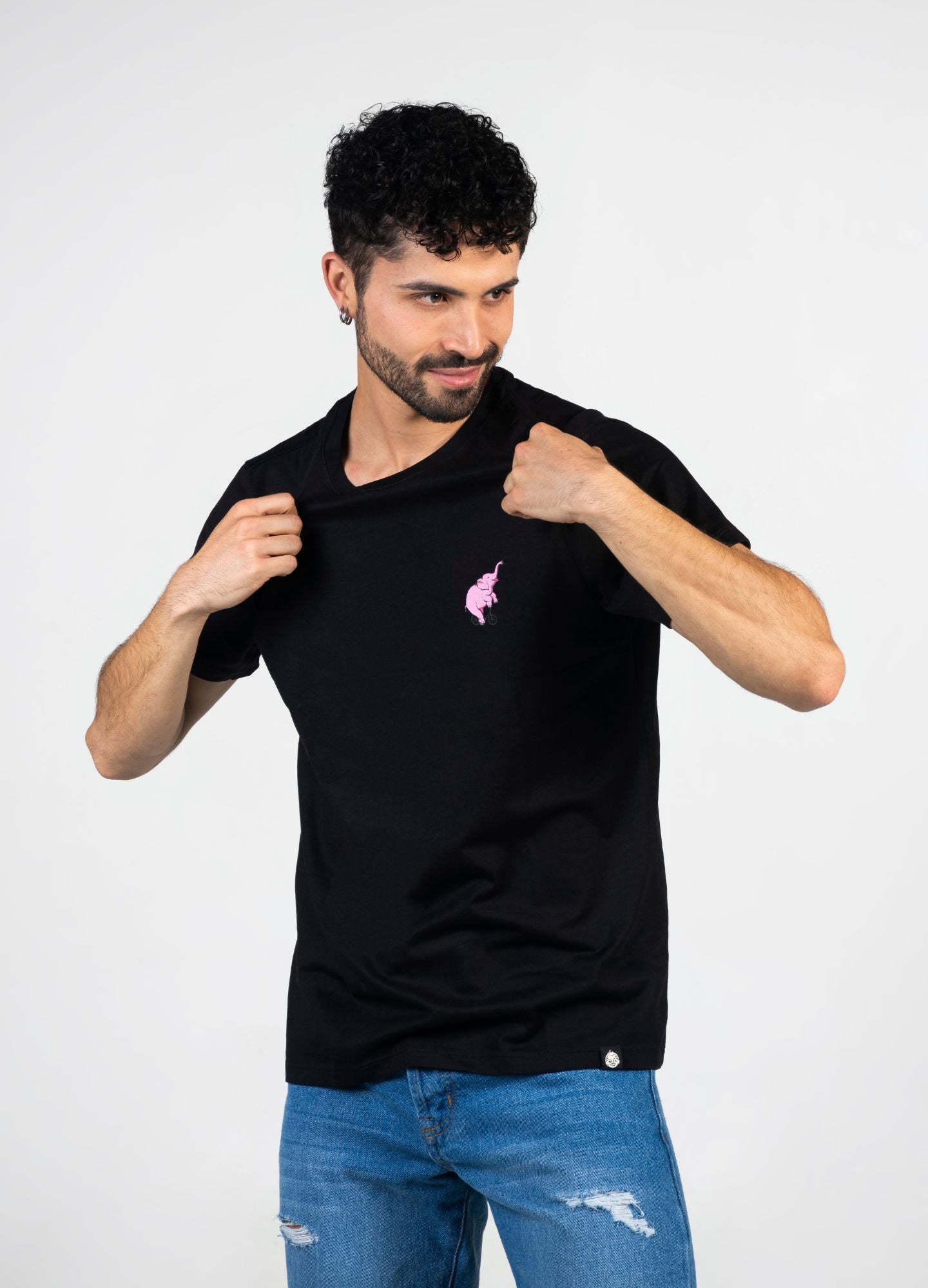 ELEFANTE ROSA T-SHIRT / NEGRO - CIAMPINO