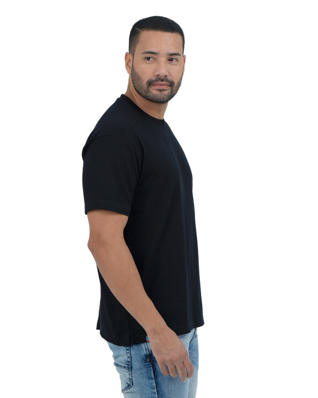T-SHIRT NEGRA TEXTURED - BLUE INC