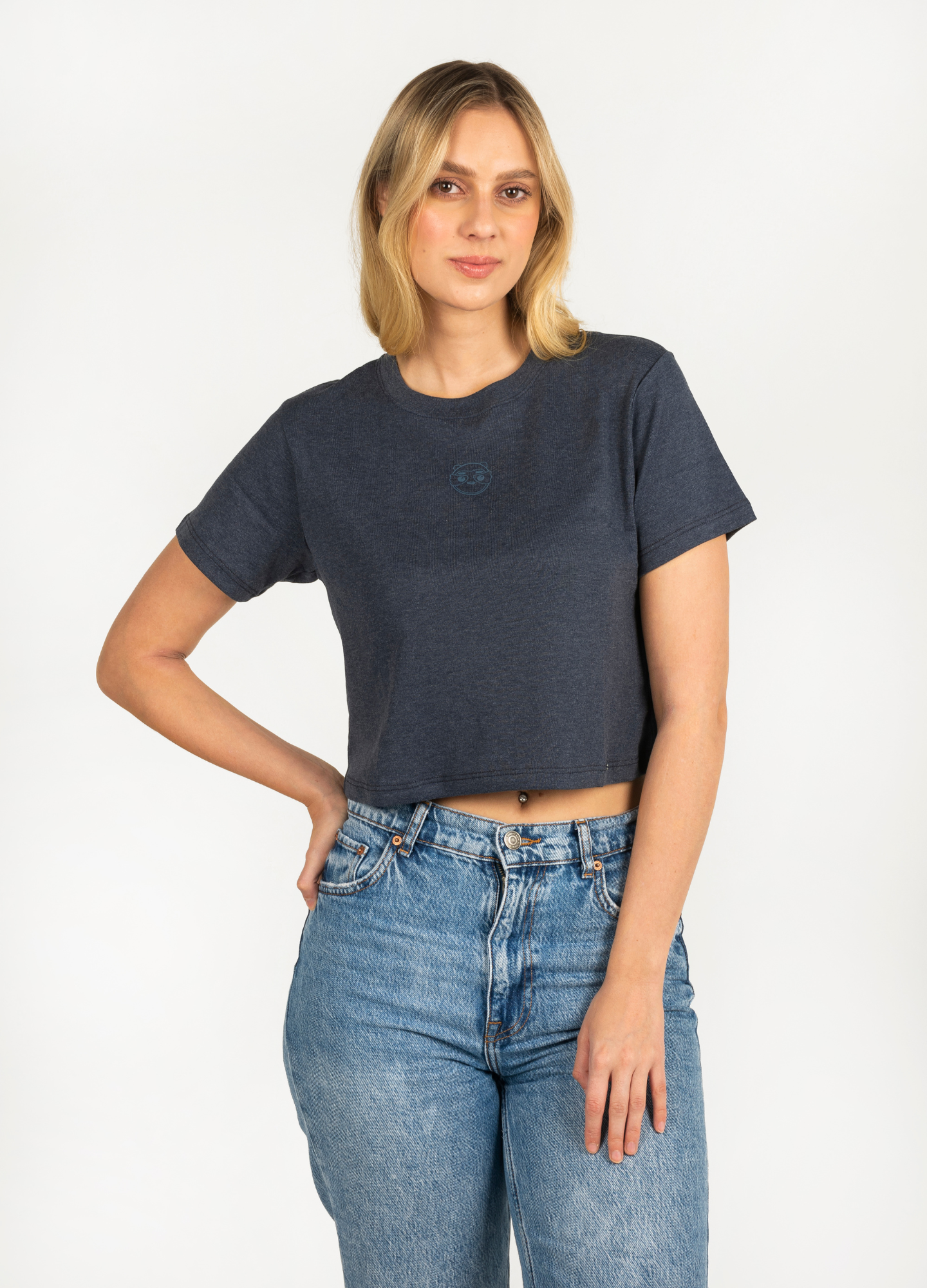 CROPTOP SILUETA AZUL OSCURO - CIAMPINO