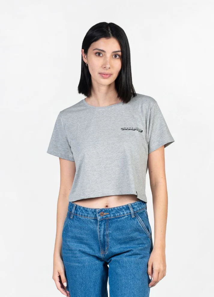 CROPTOP PEREZOSO ESPALDA GRIS - CIAMPINO