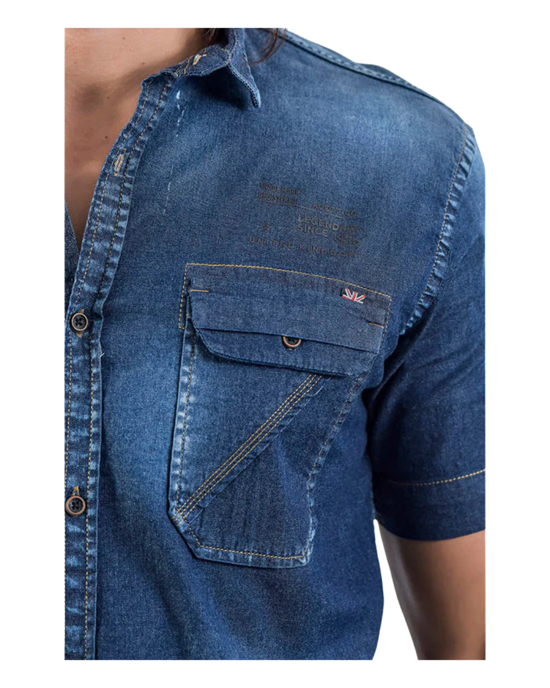 CAMISA MANGA CORTA DENIM  - ROOTT+CO