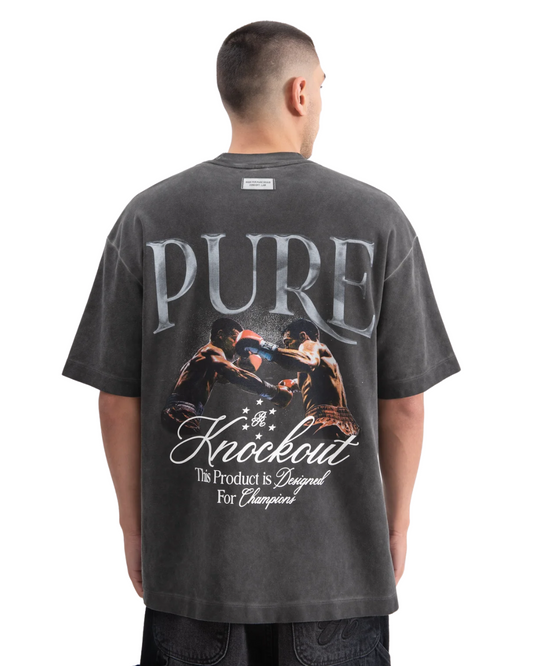 KNOCKOUT BLACK FIGTH T-SHIRT - PURE