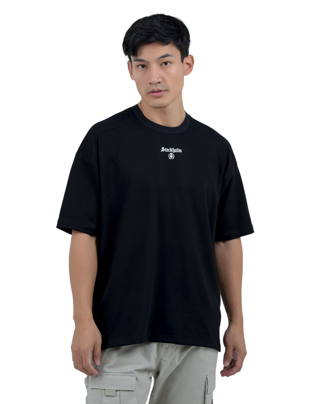 T-SHIRT NEGRA STOCKHOLM TEXTURED - BLUE INC
