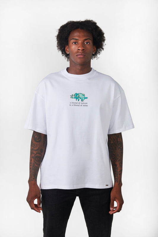 SIGNATURE NATURE GREEN T-SHIRT OVERSIZE / BLANCO - CIAMPINO