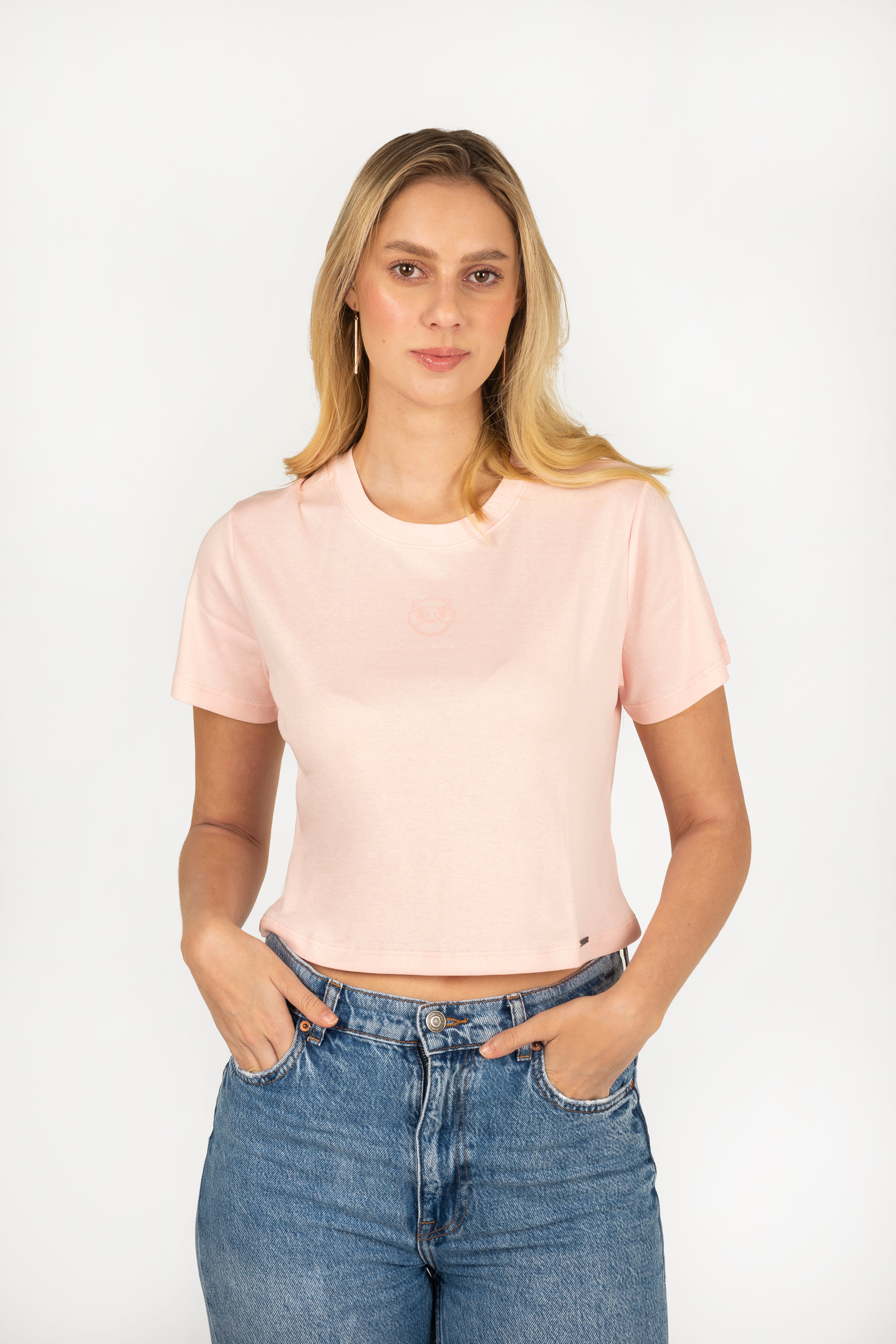 CROPTOP SILUETA PEREZOSO ROSA - CIAMPINO