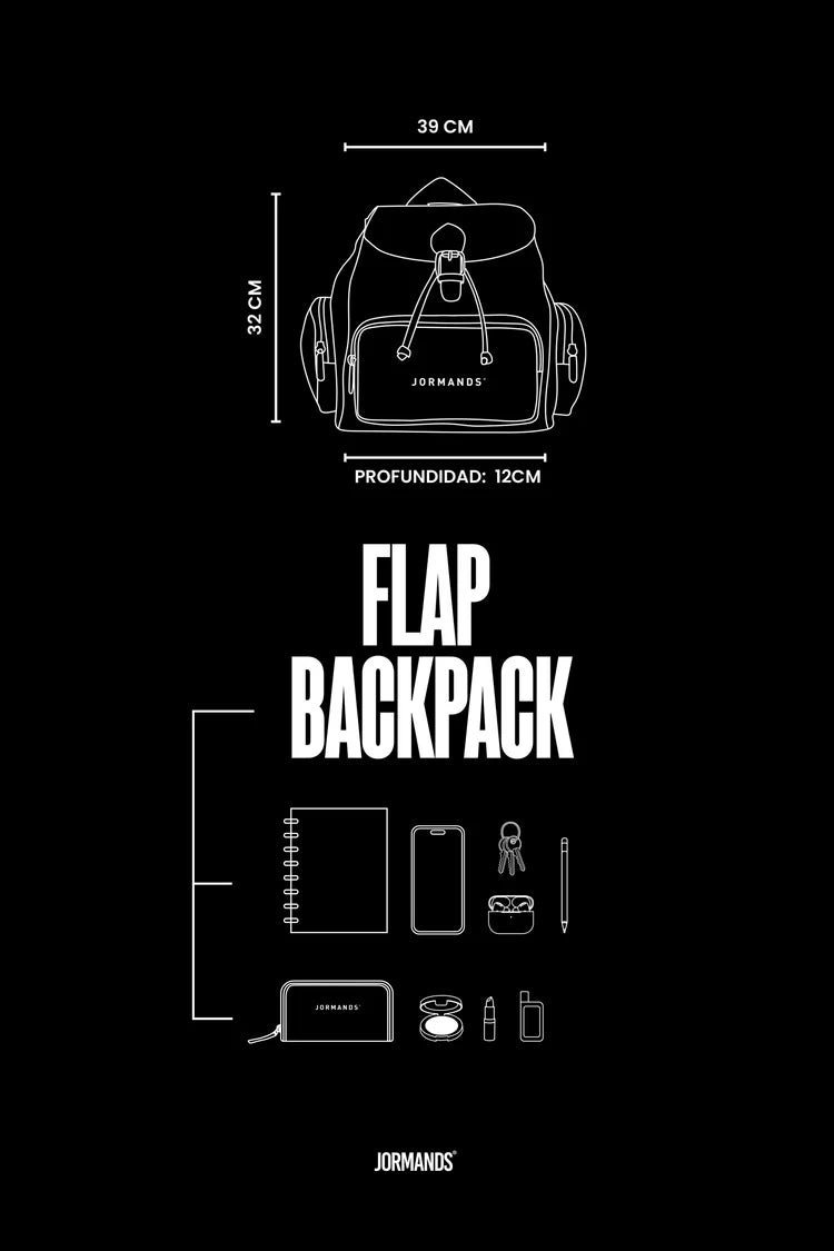 BLACK FLAP BACKPACK