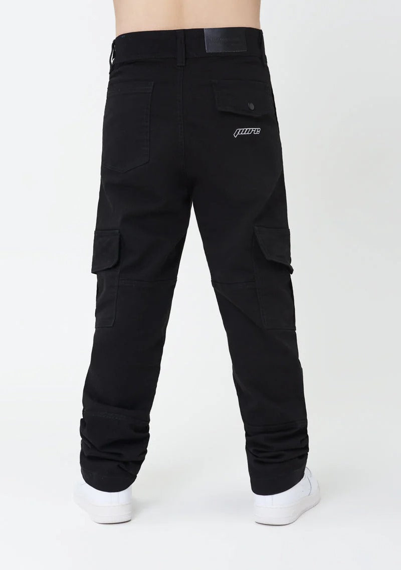 PURE2K BLACK CARGO PANTS - PURE