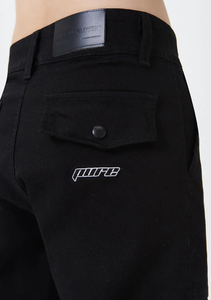 PURE2K BLACK CARGO PANTS - PURE