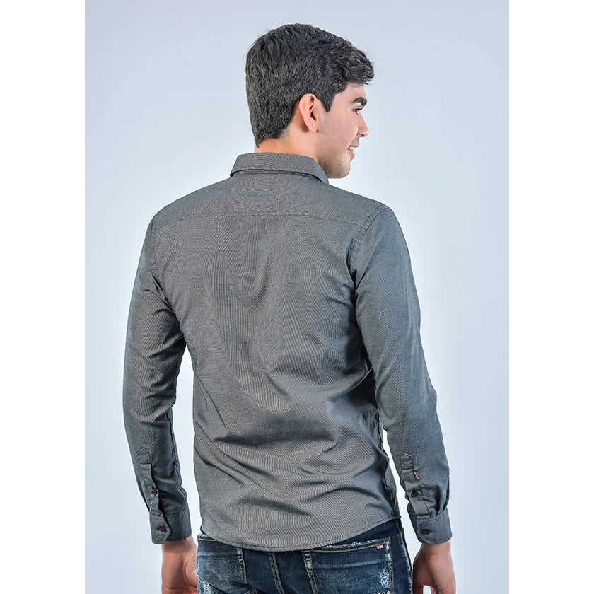 CAMISA MANGA LARGA GRIS OSCURO - ROOTT+CO