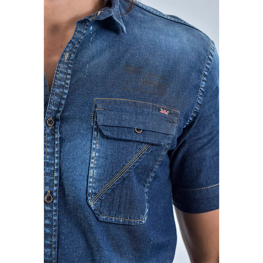 CAMISA MANGA CORTA DENIM  - ROOTT+CO