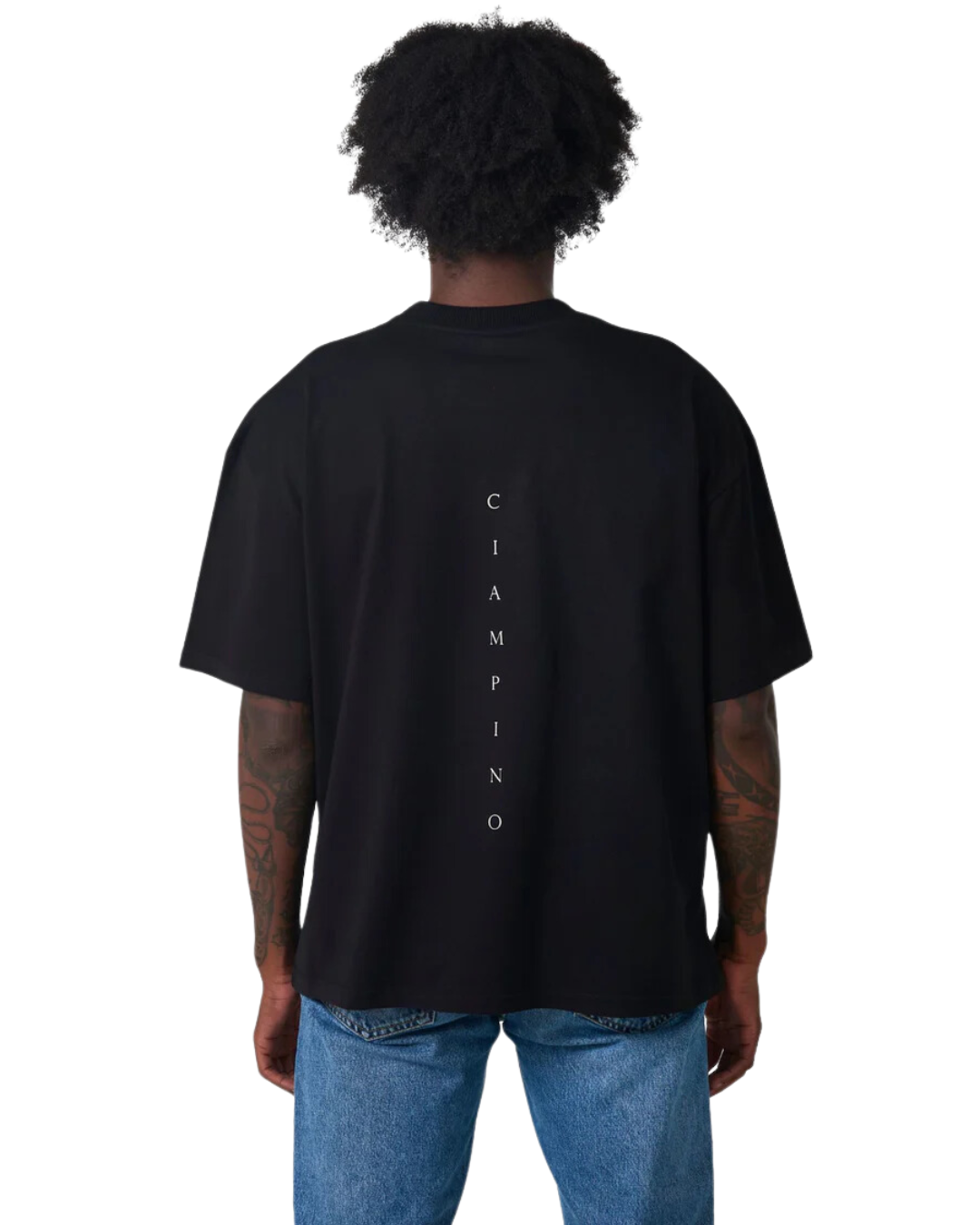SIGNATURE NATURE ORANGE T-SHIRT OVERSIZE / NEGRO - CIAMPINO