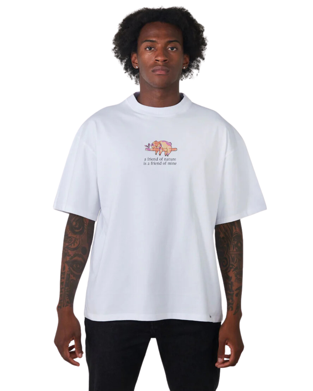 SIGNATURE NATURE ORANGE T-SHIRT OVERSIZE / BLANCO - CIAMPINO